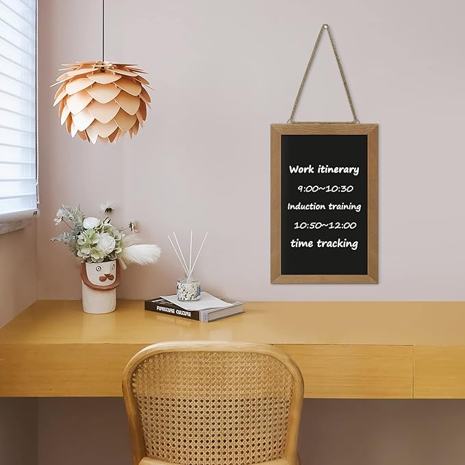 Small Chalkboard, Hanging Mini Chalkboard Signs 16"X12", Dry Erase Chalk Board Blackboard with Natural Wood Frame for Home Decor, Restaurants, Cafe, Kitchen…