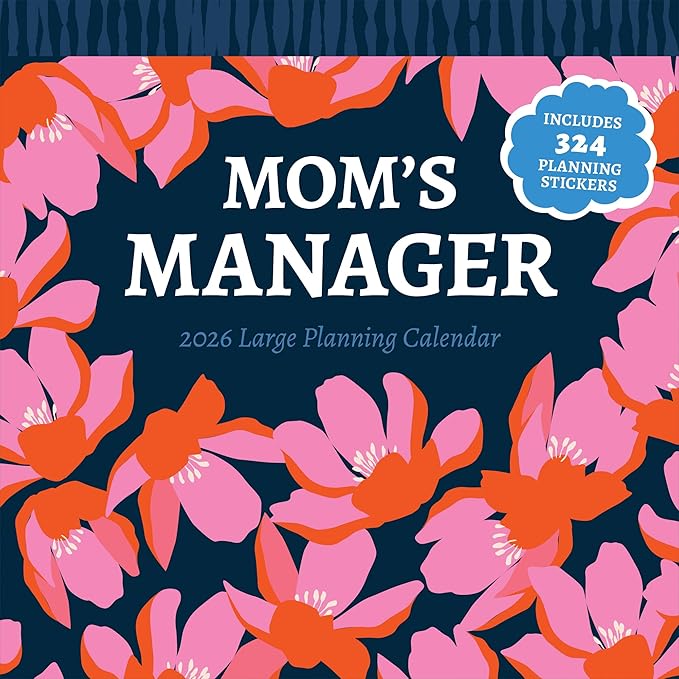 TF Publishing 2026 Mom's Manager Wall Calendar - Large Grids for Appointments and Scheduling - Vertical Monthly Wall Calendar 2026 with Premium Matte Paper for Home and Office Organization - 12x12in