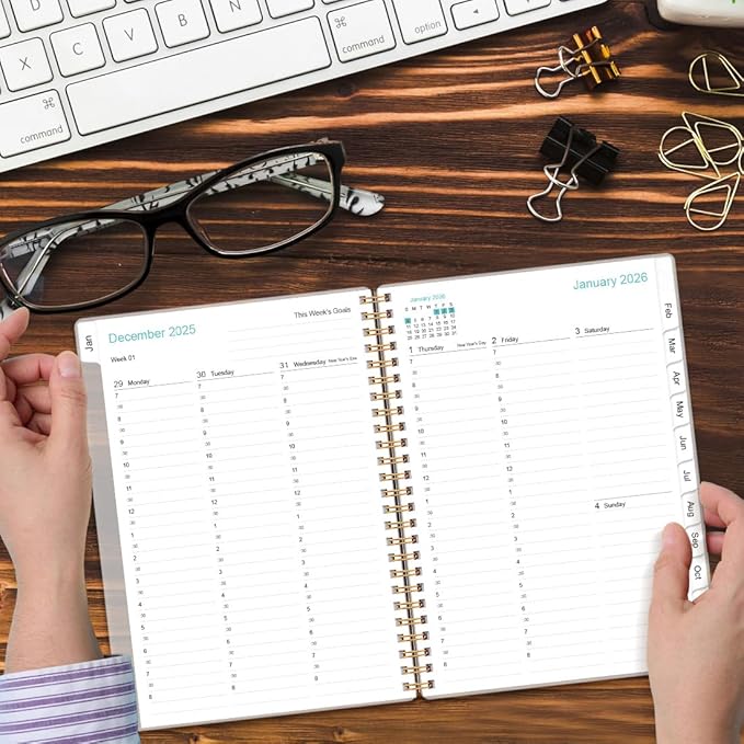 2026 Appointment Book & Planner - 2026 Daily Hourly Planner from January 2026 - December 2026, Weekly Appointment Book with 30-Minute Interval, Medium 6.4" x 8.5", Black