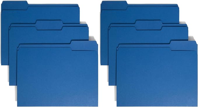 Smead Colored File Folder, 1/3-Cut Tab, Letter Size, Navy, 100 per Box (13193) (Pack of 2)