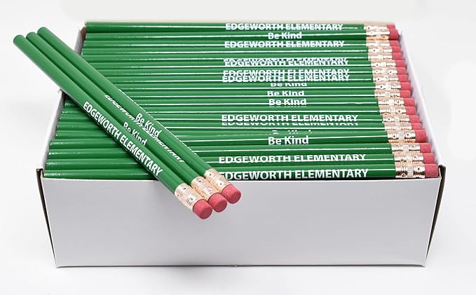 Pencil Guy Promotional Personalized Imprinted Green Round Pencils.-500 per box. 19 color(s) to choose from!