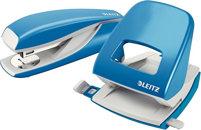 Leitz 55020030 Ergonomic Metal Stapler, Light Blue
