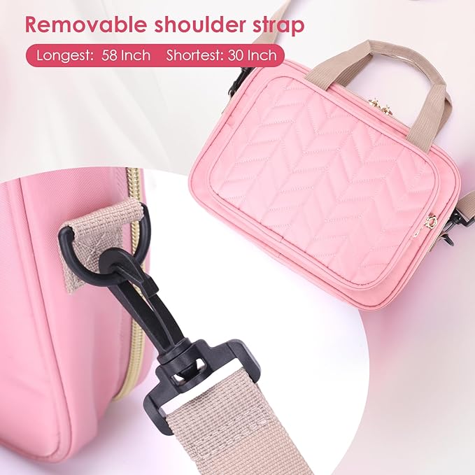 Eternatastic Bible Cover Case for Women, Large Bible Bag with Shoulder Strap,Bible Study Ideal Christian Gifts for Women,Pink