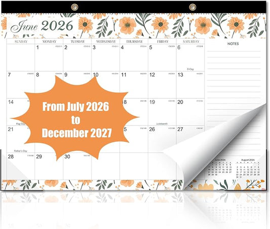 2026-2027 Desk Calendar, 18 Months Monthly Wall Calendar from Jun 2026 to Dec 2027, Large 17" x 12" Thick Paper Planner for Home Office Organizer, Teacher Desk Accessories，Home