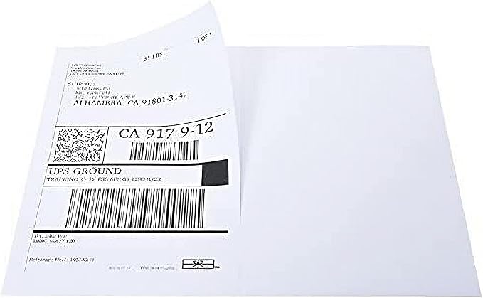 9527 Product 8.5" x 5.5" Half Sheet Self Adhesive Shipping Labels for Laser & Inkjet Printers, Easy to Peel Label, 100 Sheet 8.5 x 11 Address Labels, 2 Labels per Sheet (200 Labels)