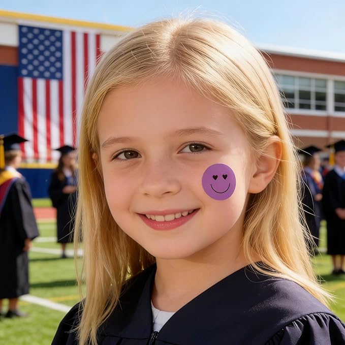 500 Pcs Happy Smiley Face Stickers - 1 Inch Smile Face Sticker Happy Face Stickers Round Emoticon Reward Labels for Kids Classroom, Teachers, Party Favors, Scrapbooking(Multi Colored Smile)