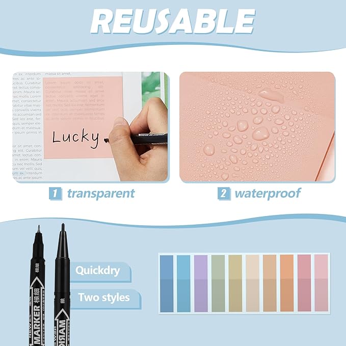 Jutom 39 Pcs Aesthetic Book Annotation Kit Highlighter with Pencil Case Bag Gel Pen Transparent Sticky Note Taking Bible Study College School Supplies(Pink,Cute Style)