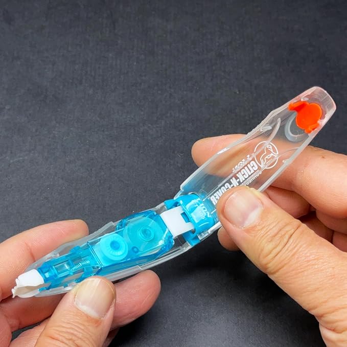 LION CLICK-N-COVER Refillable Correction Tape, Retractable Tip, 1/5" wide and 236" long, Acid-Free, 1 ea. (CT-305)