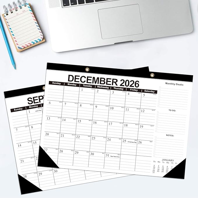 2026 Calendar Desk Calendars 2026-2027 Wall Calendar from January 2026 to June 2027,18 Months 17"×12" Thick Paper for Office School Home