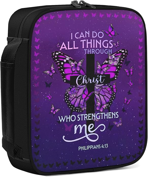Bible Cover for Women, Bible Holder, Bible Cover With Handles, Bible Carrying Case, Bible Bags With Zipper and Pockets