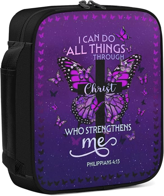 Bible Cover for Women, Bible Holder, Bible Cover With Handles, Bible Carrying Case, Bible Bags With Zipper and Pockets