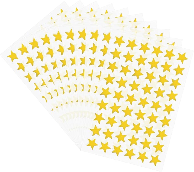 Hybsk 540 Counts Small Star Stickers for Reward 0.5 Inch Metallic Foil Teacher Cute Tiny Star Labels (Gold)