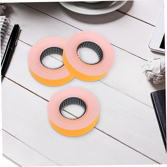 NUOBESTY 10rolls Price Label Paper for Price Marker Orange Stickers for Retail and Office Use for Supermarkets and Labels Per Roll