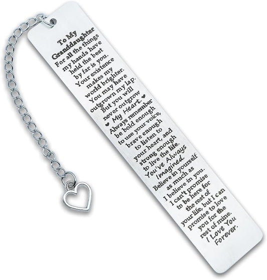 Granddaughter Gifts from Grandma Grandpa, to My Granddaughter Bookmark, 16th 18th 21st Birthday Gift for Granddaughter Birthday Christma 2025 Graduation Gifts for Granddaughter from Nana
