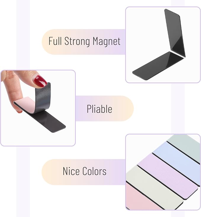 Mr. Pen- Aesthetic Magnetic Bookmarks, 12 Pack, 0.8"x2.35", Page Magnetic Markers, Page Markers for Book Lovers, Students, Teachers, School, Home, Office, Reading Supplies