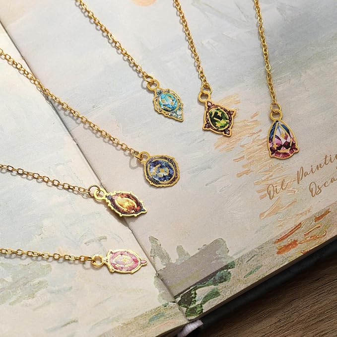 12 Pieces Metal Butterfly Bookmarks with Chain, Golden Hollow Bookmark Monet Oil Painting Theme Book Mark Bookmarks for Book Lovers Women Writers Readers Children Teens