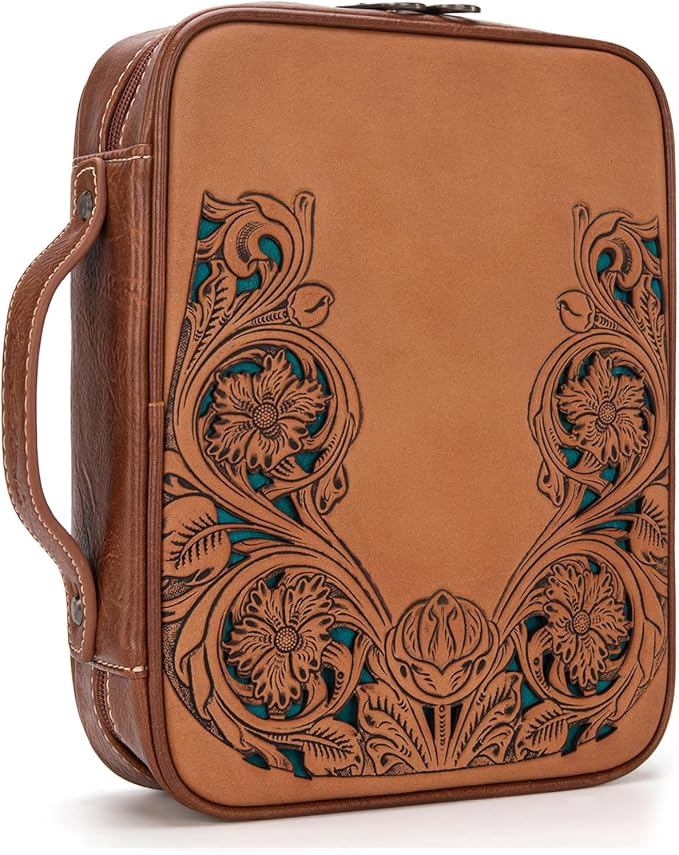 Montana West Western Style Embroidered Bible Covers for Women Men Book Carrying Case Church Bag Outdoor Bible Protective DC063BR