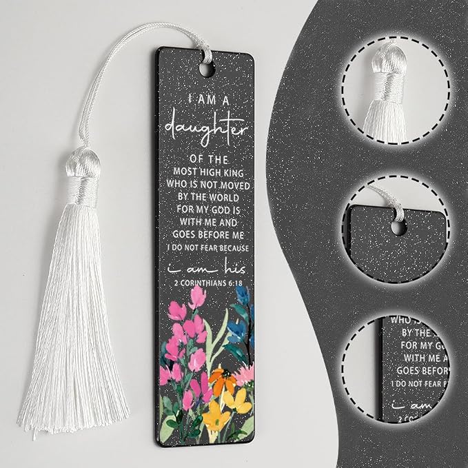 Christian Affirmation Bookmark, Inspirational Gift for Believers, Uplifting Gift for Spiritual Readers, Spiritual Bookish Present, Unique Floral & Scripture Design Bookmark, WCB55