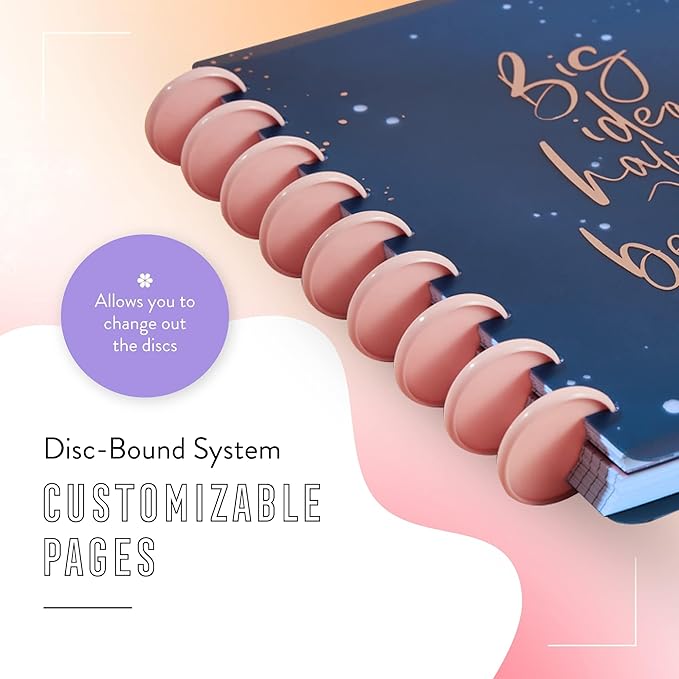 Happy Planner Plans + Notes 12-Month Undated Monthly Planner and Notebook Combined, Classic Size, 7 Inches by 9 1/4 Inches, Big Ideas