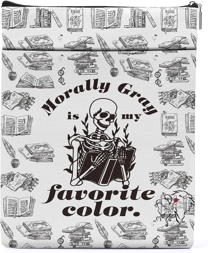 Skull Book Sleeve Romance Book Cover Book Lovers Gifts Funny Book Club Gifts Bookish Gifts Skeleton Book Protector Book Gifts for Readers Librarian Mothers Day Graduation Birthday Gifts