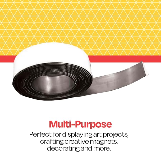 School Smart Magnetic Tape Roll, Adhesive Backed, 1 Inch x 200 Feet