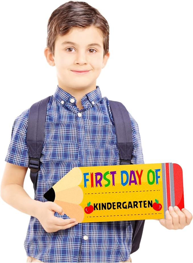 WaaHome First and Last Day of School Chalkboard Sign - 5.5"x13.7" Double Sided Back to School Sign Supplies for Kids Girls Boys, First Day of Kindergarten Preschool 1st Grade Signs