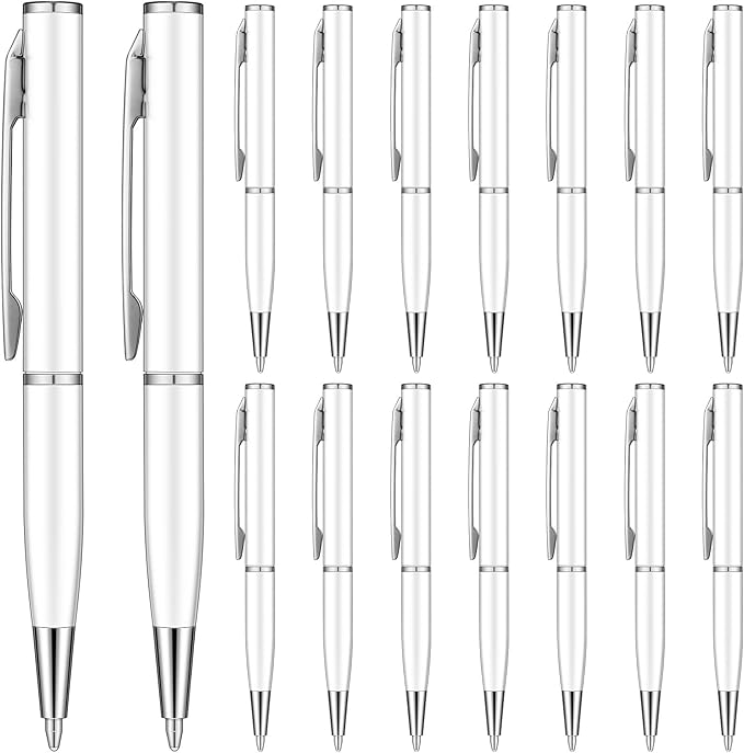 Chinco 16 Pcs Mini Pen 3 Inch Tiny Short Pen for Pockets Notebook Metal Small Ballpoint Bulk for Boss Notepads Notebooks Business Trip Office School Supplies