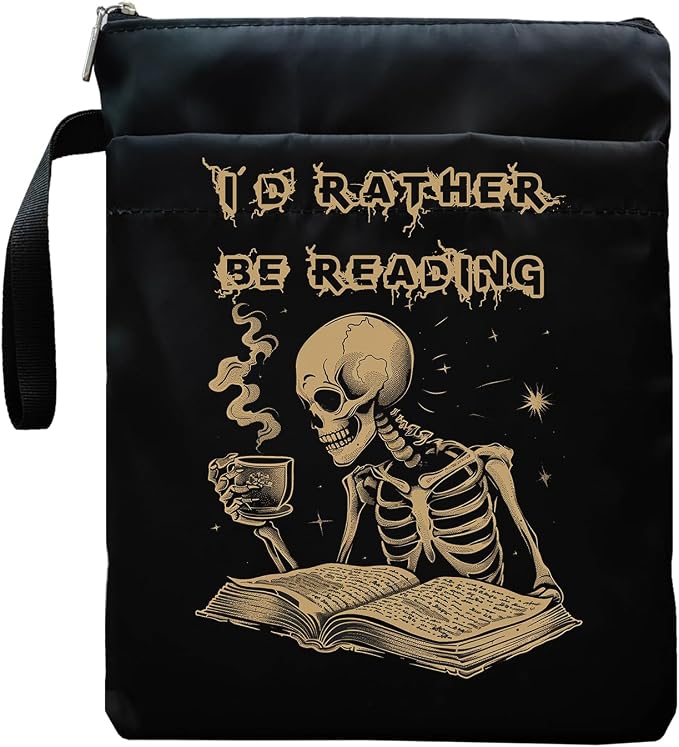 Book Sleeve with Zipper, Book Sleeve for Book Lovers, The Reader Tarot Card Book Sleeves, Book Pouch Kindle Protector, Gifts for Women Teacher Librarian Bookworm Bookish (Black-E, Large)