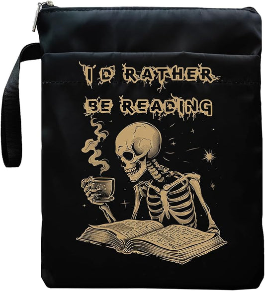 Book Sleeve with Zipper, Book Sleeve for Book Lovers, The Reader Tarot Card Book Sleeves, Book Pouch Kindle Protector, Gifts for Women Teacher Librarian Bookworm Bookish (Black-E, Large)