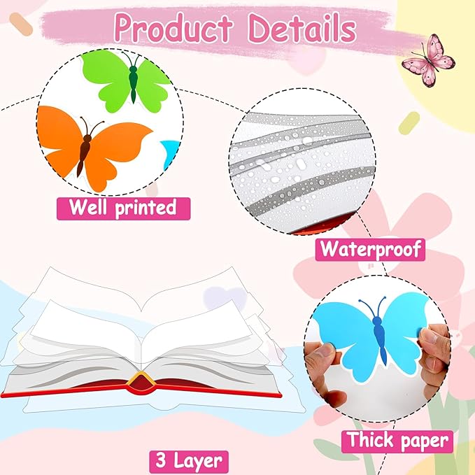 Reading Bulletin Board Set Reading Gives Your Imagination Wings Classroom Decoration Motivational Colorful Butterfly Paper Cutouts for Back to School Nursery Library Door Wall Decor Supplies