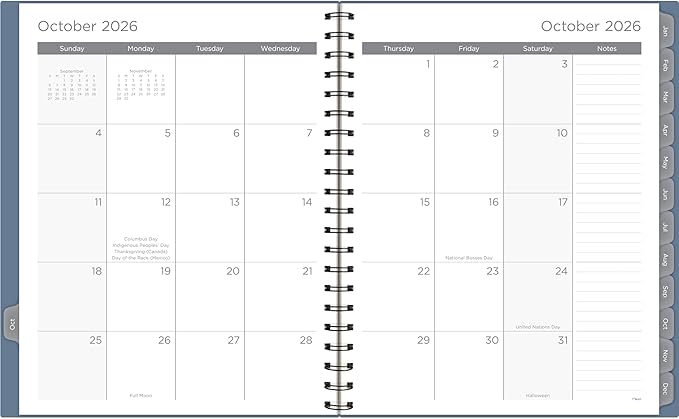 Mead 2027 Planner, Weekly & Monthly, 15-Month Oct-Dec, 8.5" x 11", Composure Blue (CRW6202027)