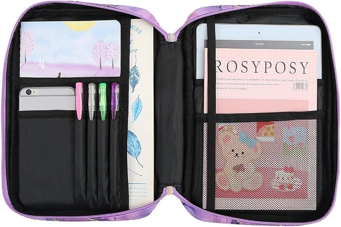 Bible Cover Carrying Book Case Church Bag Bible Protective with Handleand Zippered Back Pocket, Gift for Girls Women Mother Men Women Father Kids(Marple Purple)