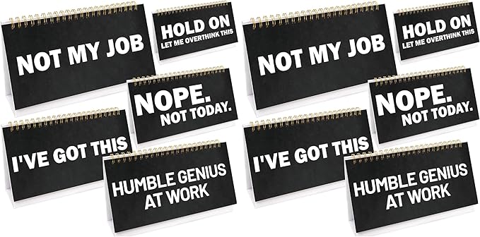 Fancy Land Funny Desk Signs Sarcastic 30 Flip Over Messages Desktop Supplies for Holiday Teachers Nurses Office Staff Coworker Colleague Humorous Gag Exchange Favor Chalkboard Style (Pack of 2)