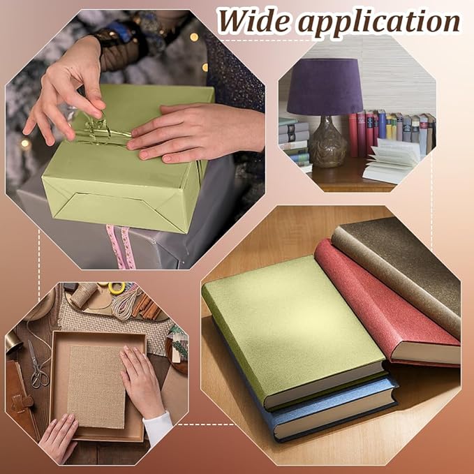 CRASPIRE 51x11.8 Inch Green Grassy Book Cloth Paper Backed for Book Cover Binding Weave Linen Fabric Surface Protector Book Binding Cloth for Adult Scrapbooking Album DIY Crafts