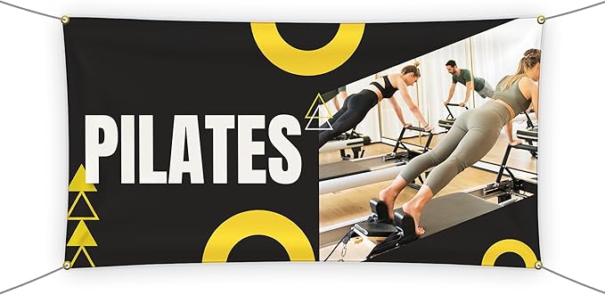 Pilaates Large Banners and Signs for Outdoor by Mavis Printing-Polyester Banner with 4 Holes for Easy Hang Indoor & Outdoor|4x1 Feet HD Print Sign to Promote Church| Made in USA