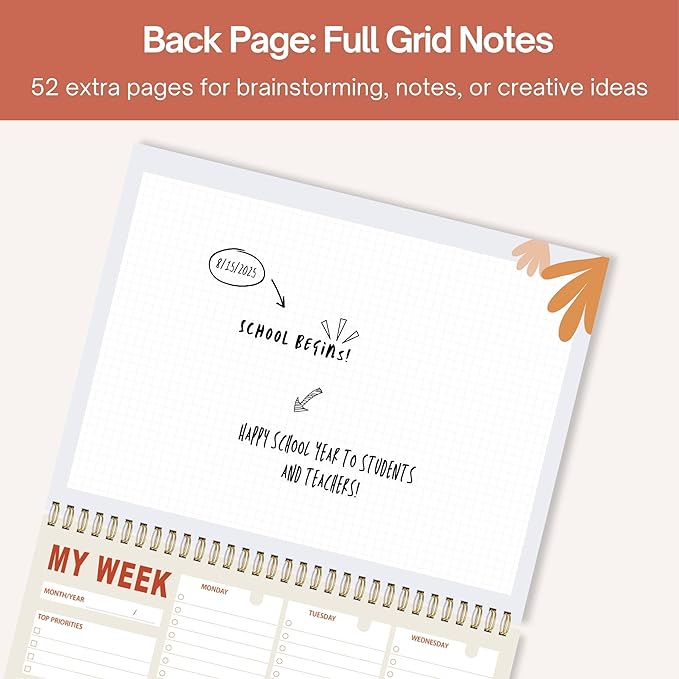 Weekly Planner Notepad 8.5x11 Inches – 52 Weeks Undated Dashboard Desk Pad for To-Do List, Schedule & Notes – Productivity Planner for Work, School, Home & Busy Professionals (Colorful Smiles)
