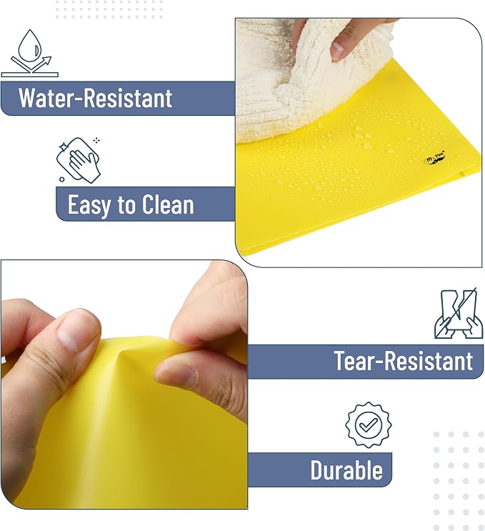 Mr. Pen- Plastic Folders with Pockets and Prongs, 24 Pack, Letter Size, Yellow, Flexible Plastic Folders with Prongs