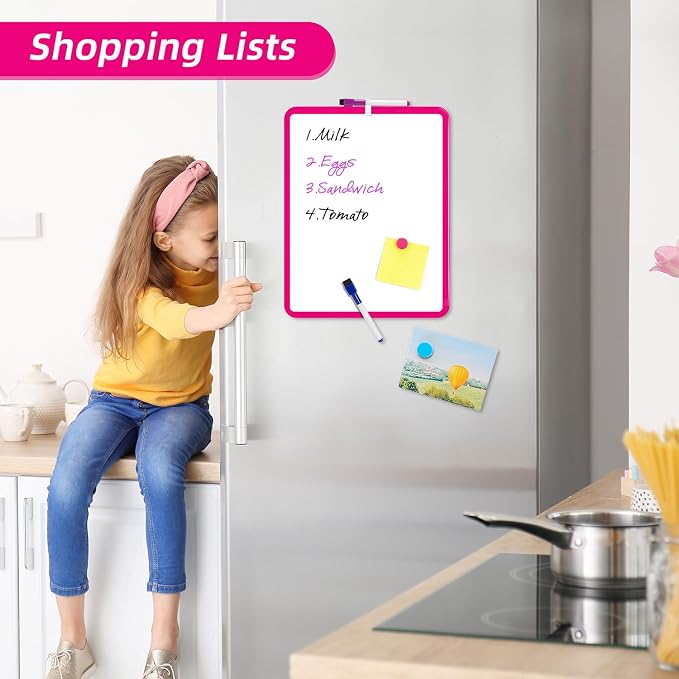 VUSIGN Small White Board Dry Erase, Dark Pink