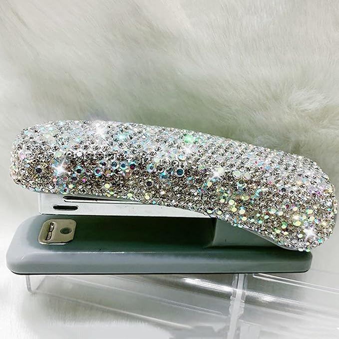 Liudan Stapler Diamond Encrusted Stapler Handheld Stapler Desktop Stapler for Desk Accessories or Home Office Supplies Office Stapler