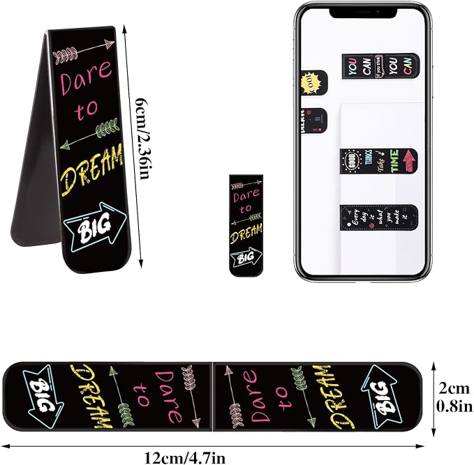 48 Pcs Magnetic Bookmarks, 24 Styles Inspirational Magnet Book Markers Motivational Encouraging Magnetic Page Clip Stocking Stuffers for Women Student School Reading Gifts