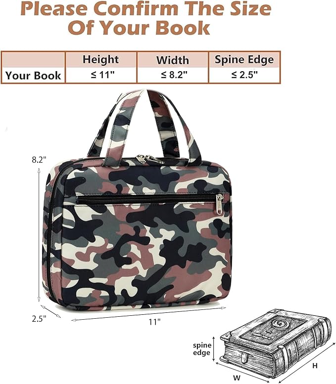 Octsky Bible Book Covers Mens Bible Case Bible Protective with Pocket, Army Green