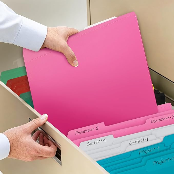 36 Packs Colored File Folders,Royal Blue File Folders Letter Size,1/3 Cut Tabs File Folder,Two-Tone File Folder,Manila File Folders for Office,School and Home,Organization