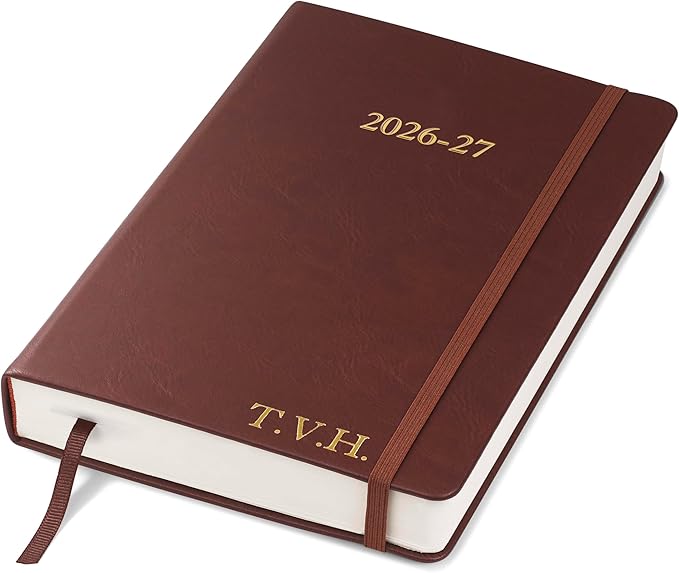 Wykeham's Executive 2026-27 Daily Journal Planner – Mid-Year Academic Diary (Personalized Conker, 8.5"×5.5")
