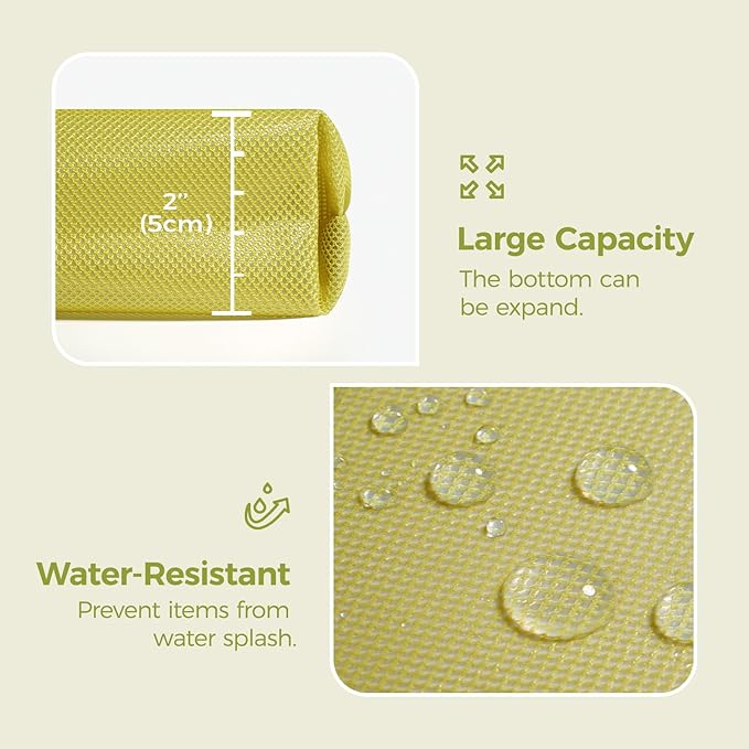 pack all Water-resistant Material Zipper Pouch, Mesh Zipper Bag for Storage, Travel, Office (Medium, Green)