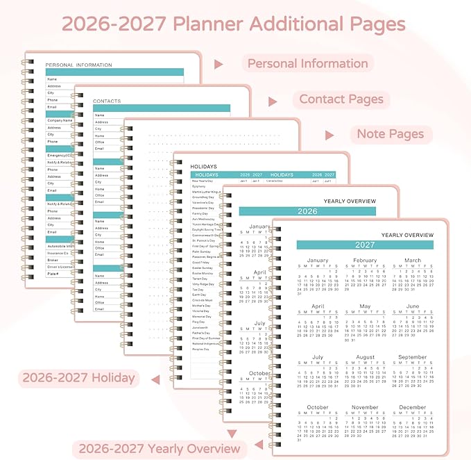 Monthly Planner 2026-2027, 2 Year Calendar 2026-2027 (Jan 2026 - Dec 2027), 7" x 10", 26-27 Monthly Calendar Planner, 24-Month Planning Book for Home School Office Supplies