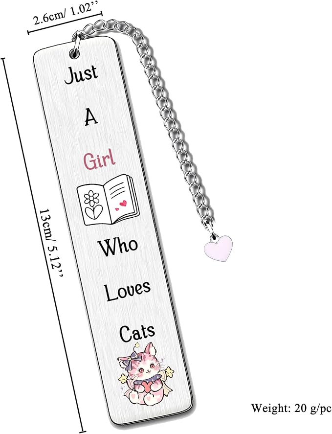 Cat Bookmarks Cute Bestie Friend Women Teens Distance Accompany Just a Girl who Loves Cats Daughter Sister Niece Friend Accessory Personalised Birthday Wife Valentines Day Cats Lover Christmas Gifts