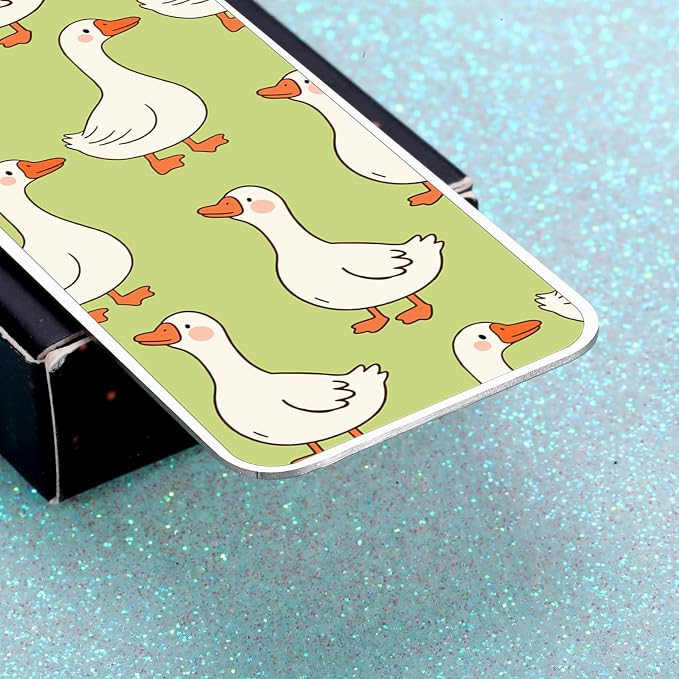 Green Stuff Cute Bookmarks for Women Girls Kids Silly Goose Metal Bookmark Funny Book Lovers Gifts for Readers Book Lovers Women Book Marks for Reading Womens Kid Girls Page Holders for Reading 2-Side