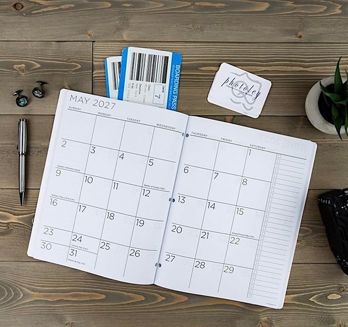 PlanAhead Home/Office 2-Year Monthly Planner, April 2026 – March 2028, 8.5 x 11 Inches and Customized Color Pen (Flowers)
