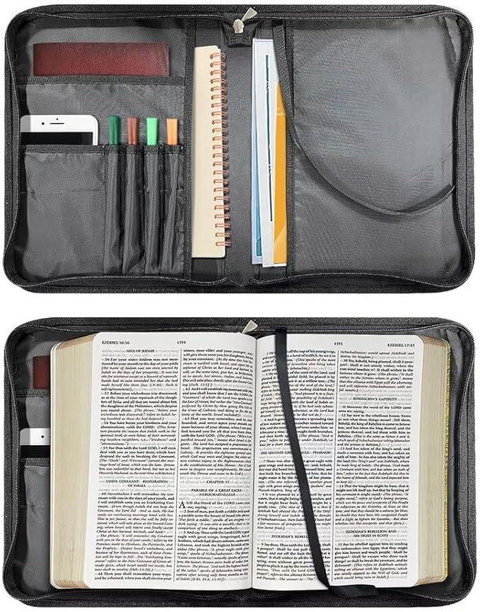 Bible Cover Case for Women Girls, Green Bible Covers for Women, Cases for Woman Large Size with Bookmark Daisy Butterfly, XL