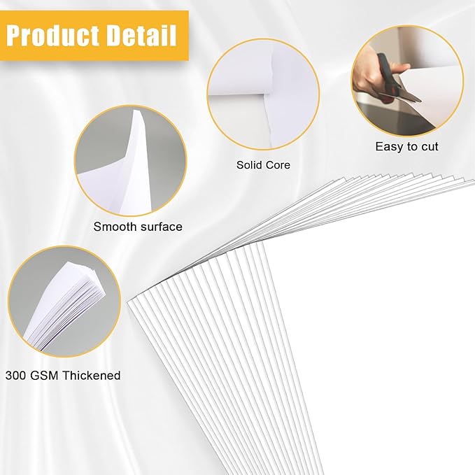 100 Pack Poster Board White Poster Paper Bulk 11" x 14", 300Gsm Thickness Vision Boards Smart Poster Board for Arts Craft Projects Presentations Drawing